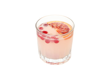 Glass of lemonade isolated on white background