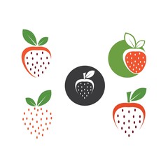 strawberry icon logo vector illustration