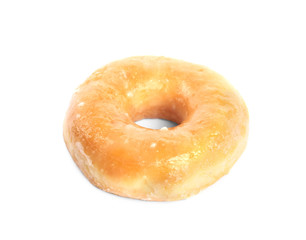 Sweet delicious glazed donut isolated on white