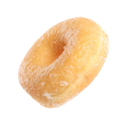 Sweet delicious glazed donut isolated on white