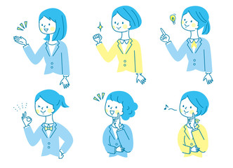 笑顔　若い女性　ビジネス　スーツ　セット