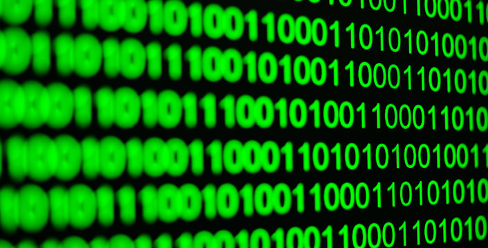 Binary code digital numbers.technology and digital green background.