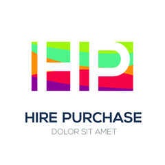 Creative colorful logo ,HP mean (hire purchase) .