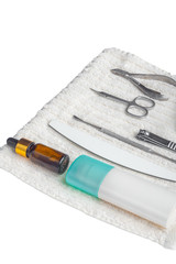 manicure tools set hand nail care side view