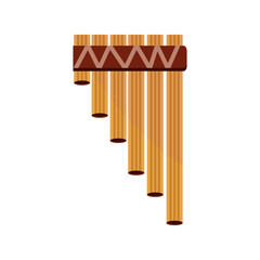 bamboo flute wind musical instrument isolated icon