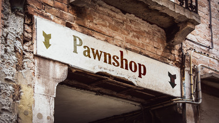Fototapeta premium Street Sign to Pawnshop