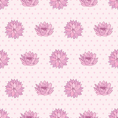 Spring seamless pattern with hand drawn pink flowers for textile, wallpapers, gift wrap and scrapbook. Vector illustration.