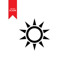 Sun icon vector. Brightness icon. Summer icon. Trendy design on white background.