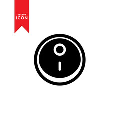 On/off Toggle switch button icon vector. Trendy flat design style on white background.