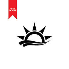 Sun icon vector. Brightness icon. Summer icon. Trendy design on white background.