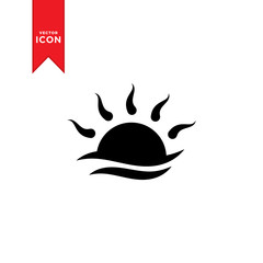 Sun icon vector. Brightness icon. Summer icon. Trendy design on white background.