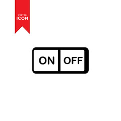 On/off Toggle switch button icon vector. Trendy flat design style on white background.