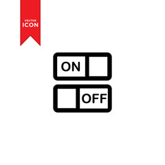 Fototapeta premium On/off Toggle switch button icon vector. Trendy flat design style on white background.