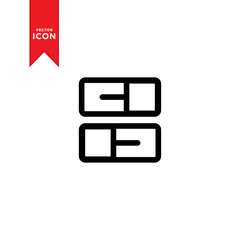 On/off Toggle switch button icon vector. Trendy flat design style on white background.