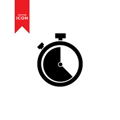 Stopwatch icon vector. Trendy flat design style on white background.