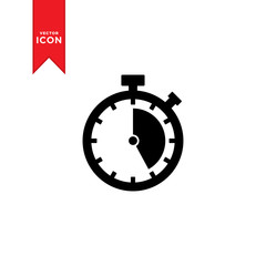 Stopwatch icon vector. Trendy flat design style on white background.