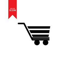 Shopping Cart icon vector. Flat design style on trendy icon.