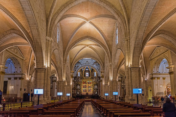 The interior of the Saint Mary's Cathedral in Valencia; Spain