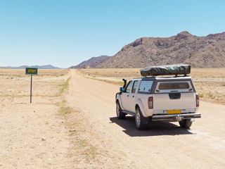 4X4 on the D707 Scenic road  in Namibia