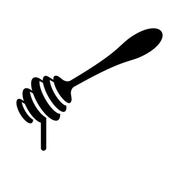 recommend clip art: honey stick dipper vector icon black silhouette isolated on white background