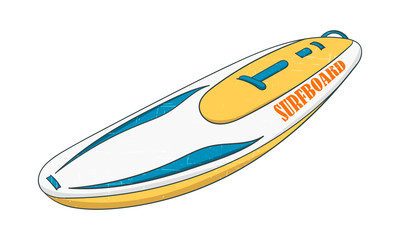 surfboard. Vector illustration isolated on white background.