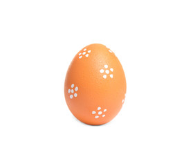 Orange egg for Easter celebration isolated on white