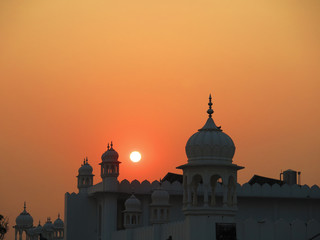 Sunset at Takhat Sri Kesgarh Sahib gurudwara in Anandpur Sahib, India