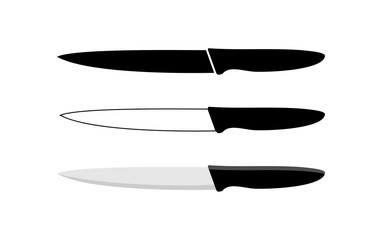 Kitchen Knives Vector Icon Isolated on White