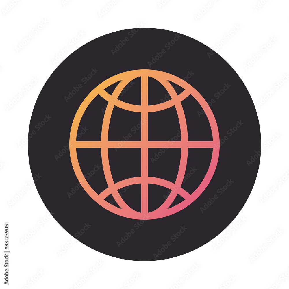 Poster sphere browser globe block style icon