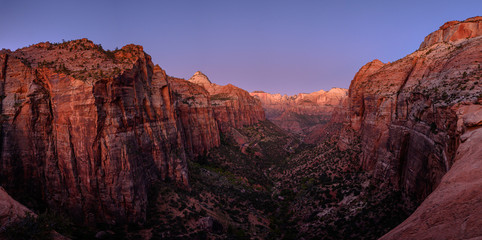 Panorama of Zion Canyon Early Morning