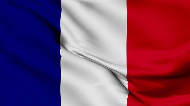 France flag is waving 3D animation. France flag waving in the wind. National flag of France. flag seamless loop animation. 4K