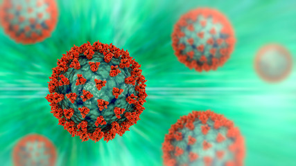 Obraz na płótnie Canvas SARS-CoV-2 coronavirus, previously 2019-nCoV, also known as Covid-19