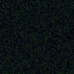 Digital pattern. Green filled binary seamless pattern. Charming background. Beautiful vector illustration.