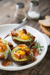 Baked Avocado with Egg and Bacon