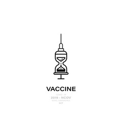 Vaccine icon. Syringe time symbol. Coronavirus icon, 2019-nCoV. Vector