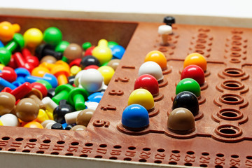 Umea, Norrland Sweden - February 10, 2020: two players meet in the game Mastermind