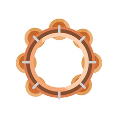 tambourine percussion musical instrument isolated icon