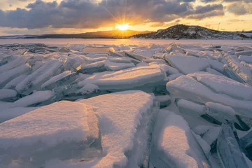 Fotobehang A stunning sunrise over Lake Baikal, Russia. © zhuxiaophotography