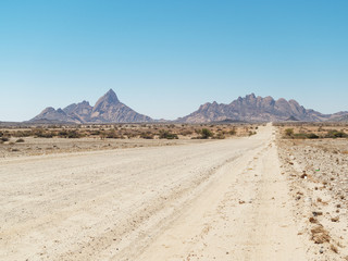 Fototapeta na wymiar Road to Spitzkoppe, Namib Desert, Namibia