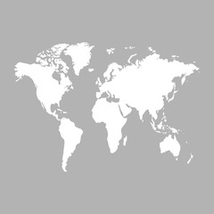 Fototapeta na wymiar World map vector on grey back