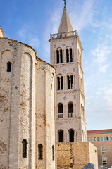Fototapeta na wymiar church of saint Donat in Zadar in Croatia at dawn