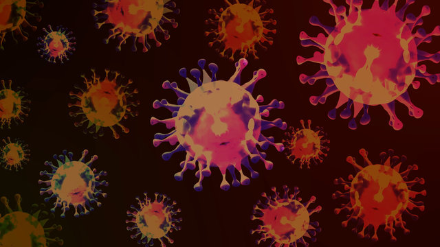 Novel corona virus animation image,Corona virus 2019,Virus cells flowing corona virus cells imageattern,