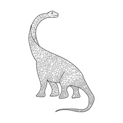Highly detailed abstract dinosaur  illustration. Animal patterns with hand-drawn