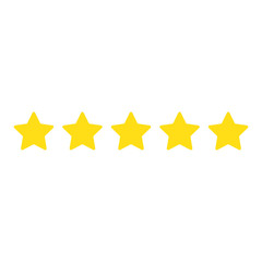 Five stars. Quality sign. Vector illustration