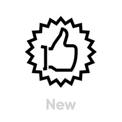 New thumb up down icon. Editable line vector.