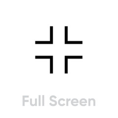 Full screen video tv icon. Editable line vector.