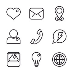 bundle of social media set icons