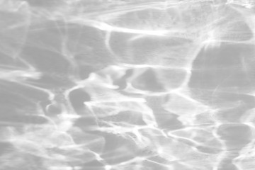 Water texture overlay effect for photo and mockups. Organic drop diagonal shadow and light caustic effect on a white wall.