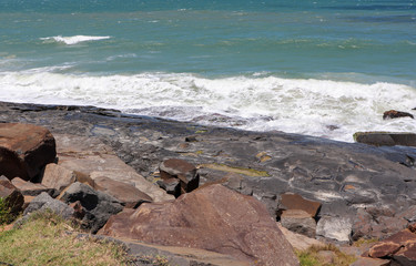 The beautiful landscape seen from the viewpoint of Armação beach in Florianópolis, Santa Catarina.