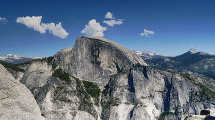 Half dome mountain in Yosemite National Park taken from the north dome